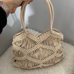 NWOT London Kaye Woven Macrame Boho Tote Bag